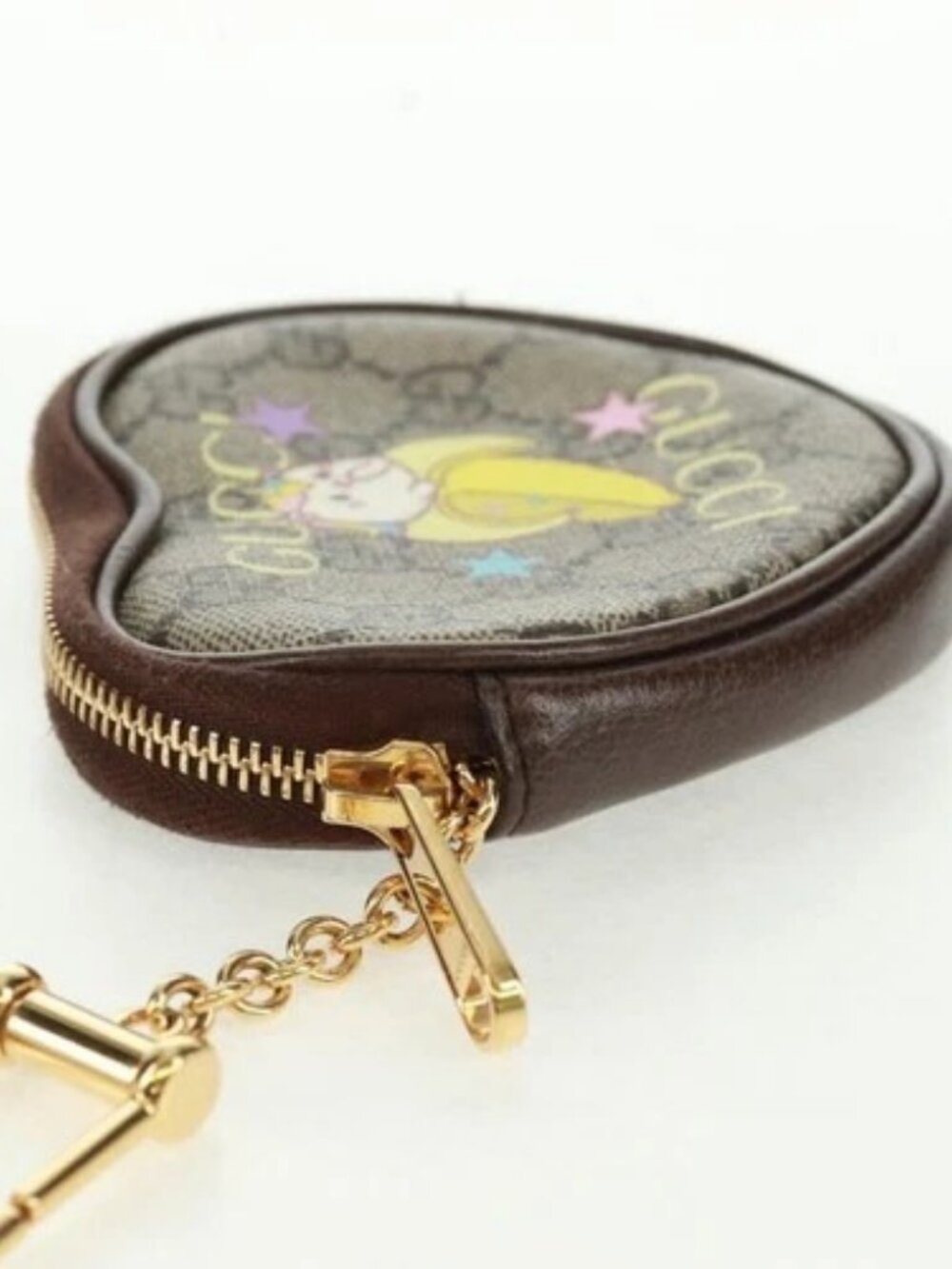 GUCCI GG Supreme Bananya Coin Purse PVC Beige Gold 701062 Auth 168024M - Picture 4 of 15